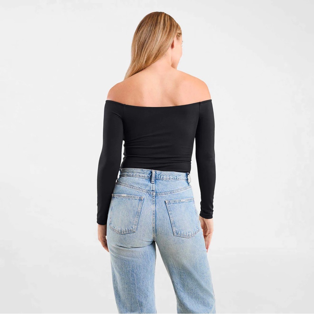 NWOT NUUDS Black Off the Shoulder Bodysuit Size 3X XXL - Picture 2 of 7